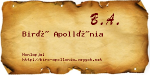 Biró Apollónia névjegykártya
